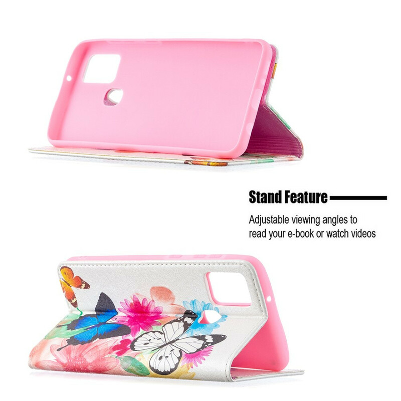 Flip cover Samsung Galaxy A21s Gekleurde Vlinders