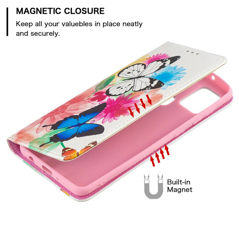 Flip cover Samsung Galaxy A21s Gekleurde Vlinders