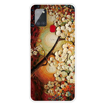 Samsung Galaxy A21s Flexibele Hoesje Bloemen