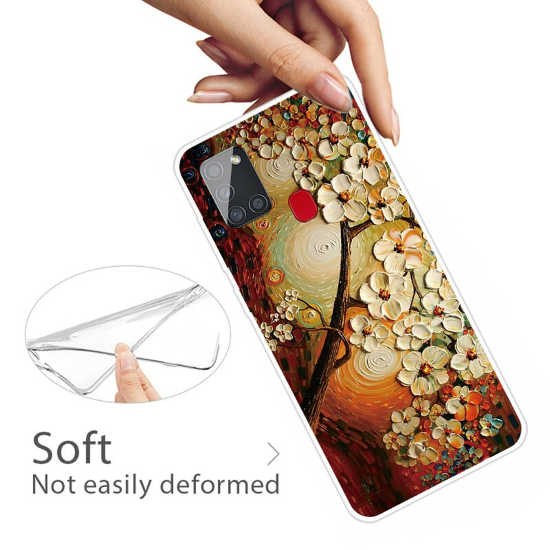 Samsung Galaxy A21s Flexibele Hoesje Bloemen
