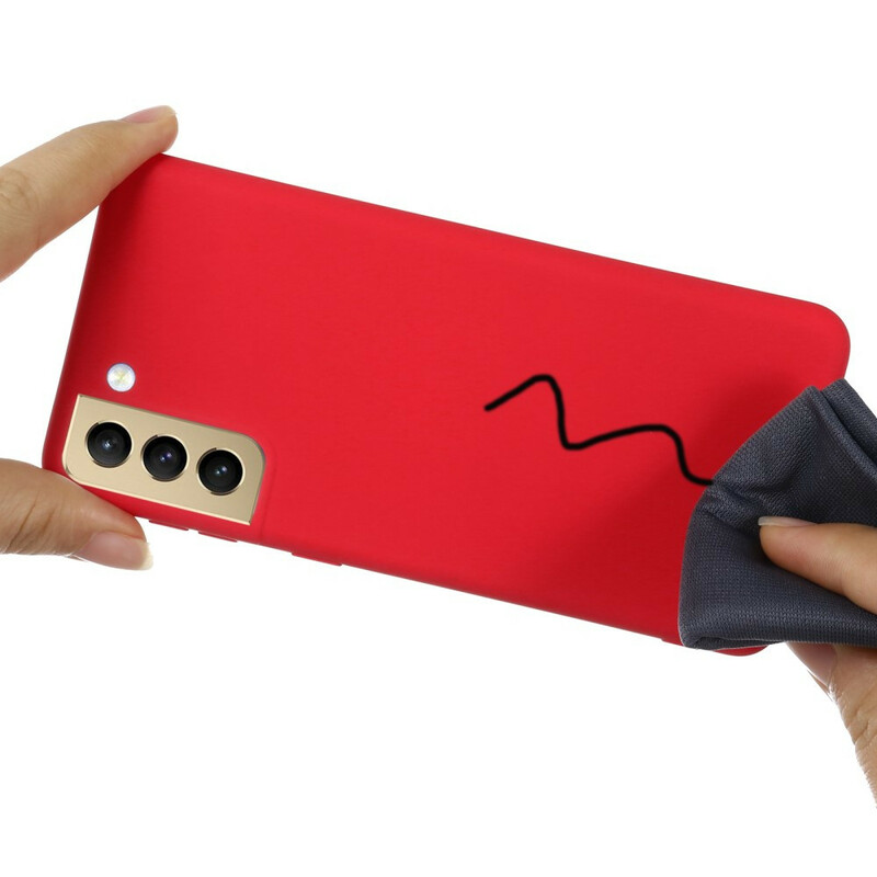 Samsung Galaxy S21 FE Liquid Silicone Hoesje met Koord