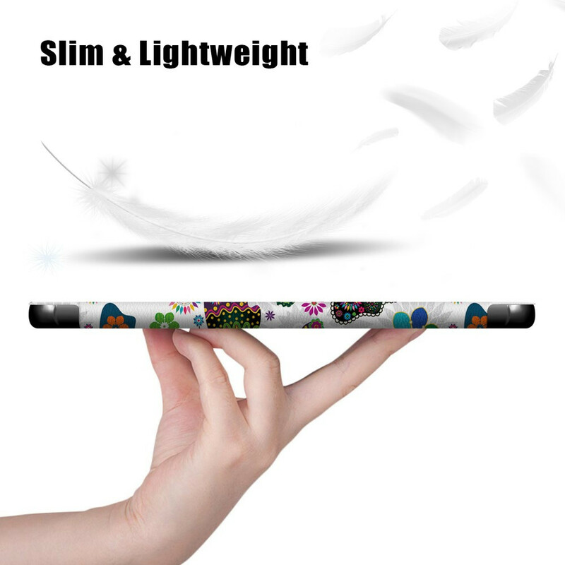 Smart Case Samsung Galaxy Tab S7 FE Versterkte Vlinders en Bloemen