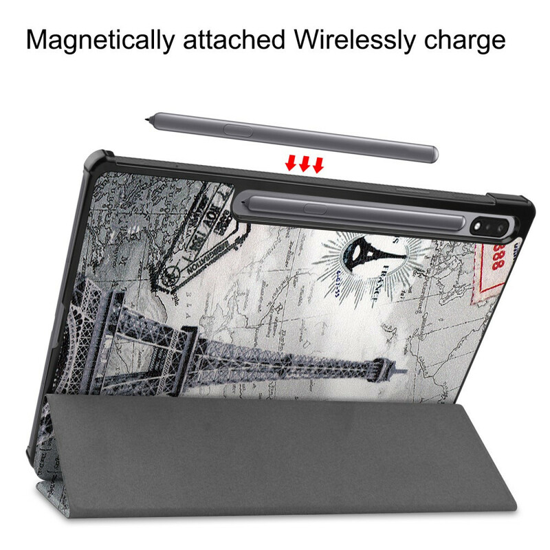 Smart Case Samsung Galaxy Tab S7 FE Eiffeltoren Stylus Case