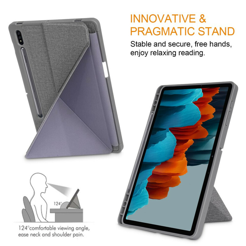 Smart Case Samsung Galaxy Tab S7 FE / T736 Origami stof structuur