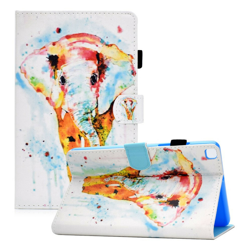 Samsung Galaxy Tab A7 Lite Waterverf Olifant Hoesje Samsung Galaxy Tab A7 Lite Waterverf Olifant Hoesje