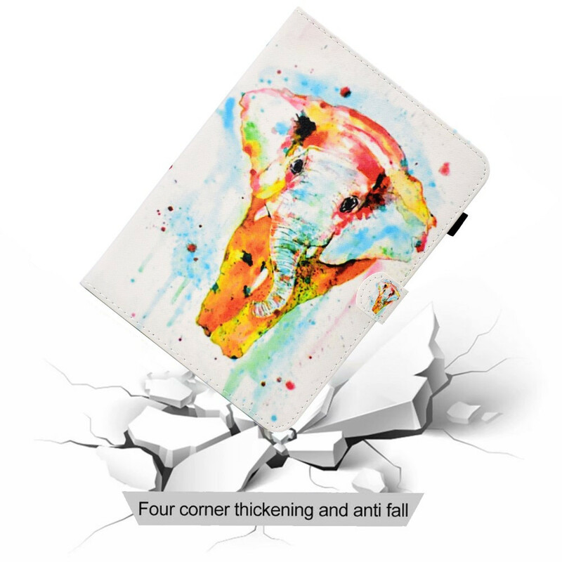Samsung Galaxy Tab A7 Lite Waterverf Olifant Hoesje Samsung Galaxy Tab A7 Lite Waterverf Olifant Hoesje