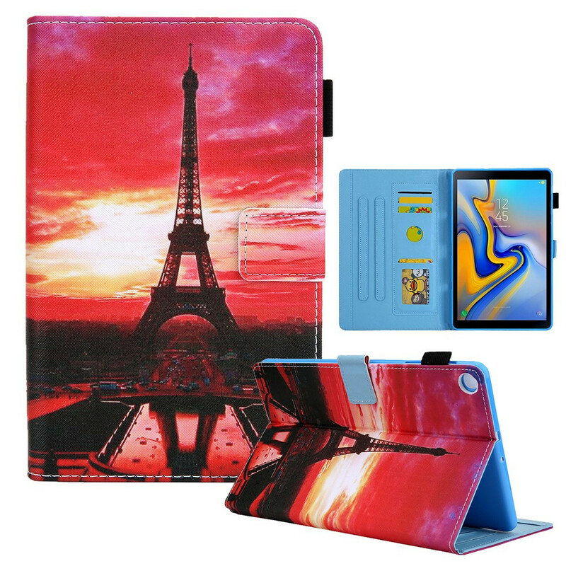 Samsung Galaxy Tab A7 Lite Zonsondergang Eiffeltoren Hoesje