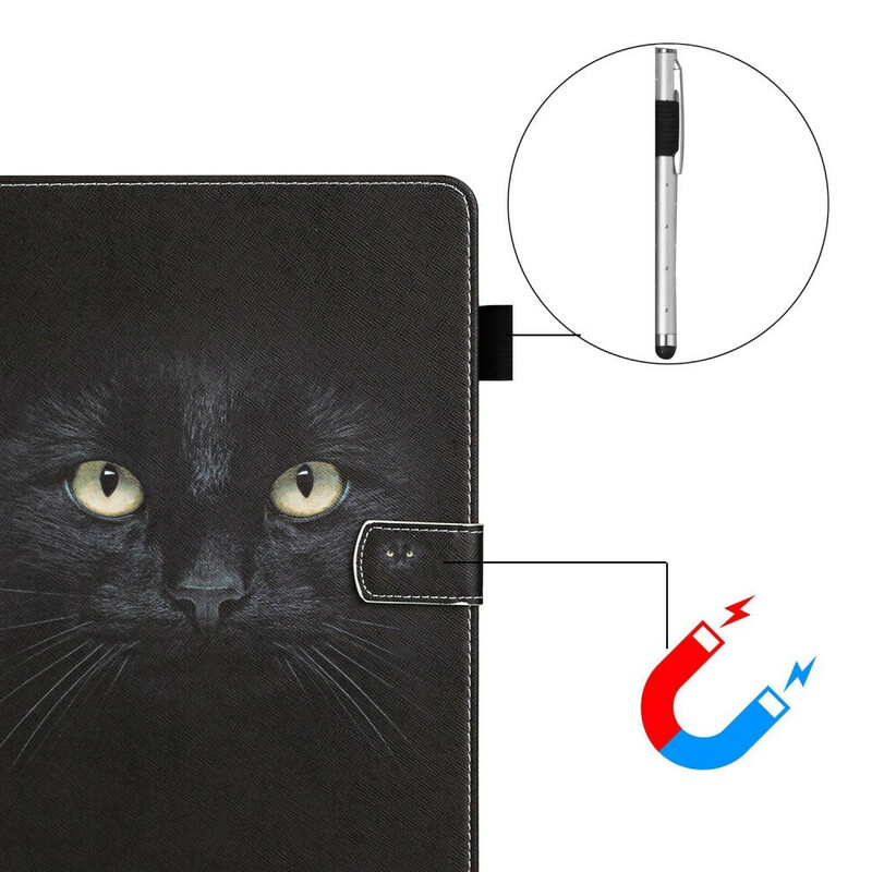 Samsung Galaxy Tab A7 Lite Hoesje Cat Eyes Zwart
