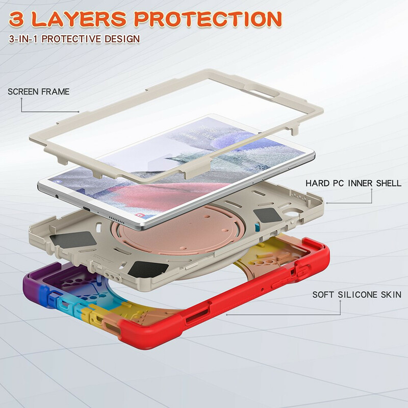 Samsung Galaxy tabblad A7 Lite Ultra Resistant geval Ring-steun kleur