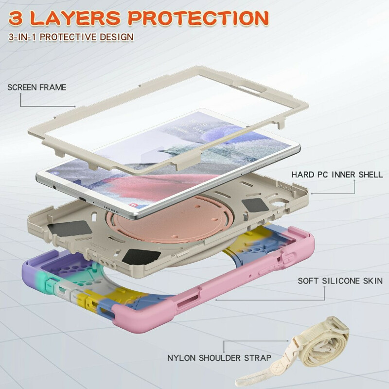 Samsung Galaxy Tab A7 Lite Multi-Functionele Schouderriem geval kleur