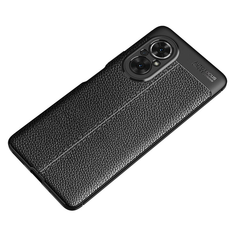 Honor 50 Pro Lederen Hoesje Lychee Effect Dubbele Lijn