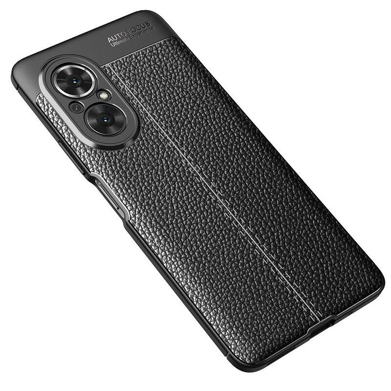 Honor 50 Pro Lederen Hoesje Lychee Effect Dubbele Lijn