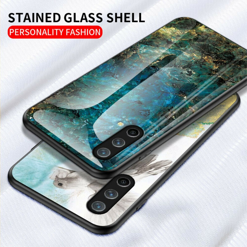 OnePlus Nord CE 5G geval marmeren kleuren gehard glas