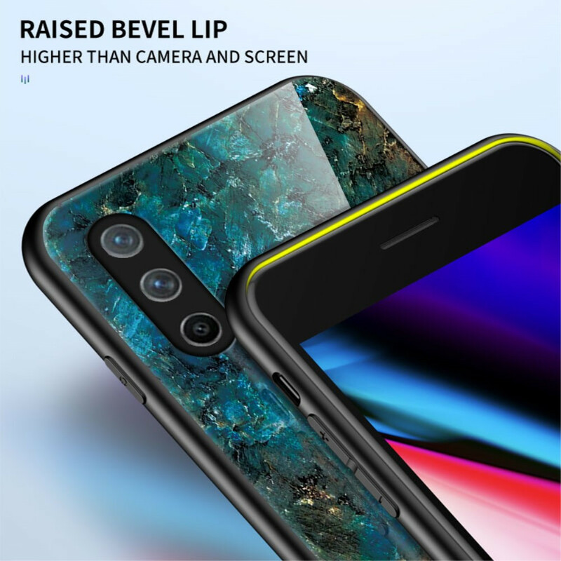 OnePlus Nord CE 5G geval marmeren kleuren gehard glas