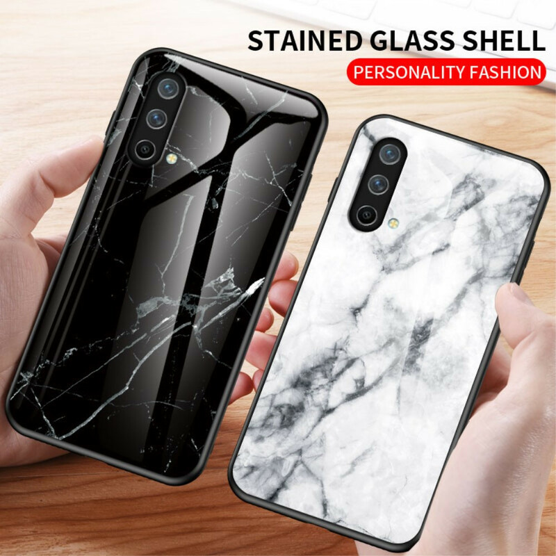 OnePlus Nord CE 5G geval marmeren kleuren gehard glas