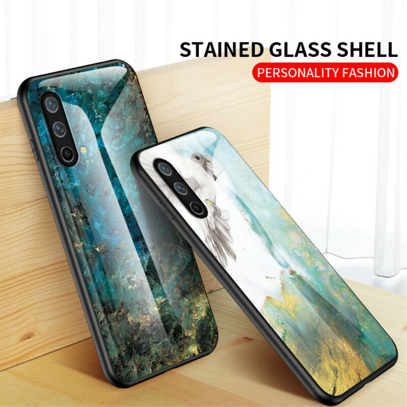 OnePlus Nord CE 5G geval marmeren kleuren gehard glas