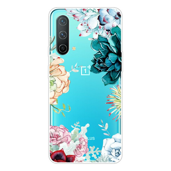 OnePlus North CE 5G Clear Watercolour Flower Case