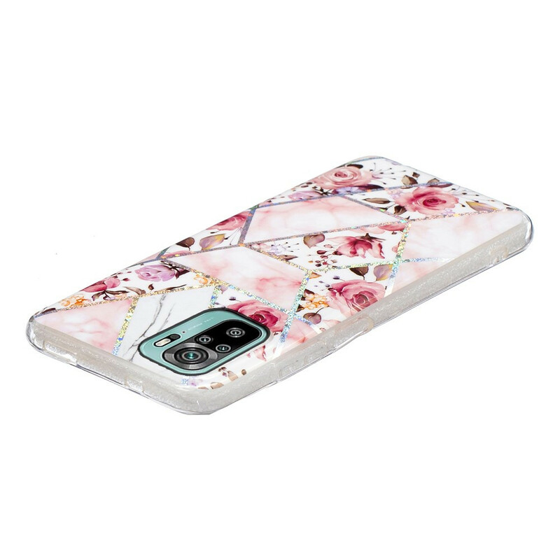 Xiaomi Redmi Note 10 / Note 10s Case gemarmerde bloemen