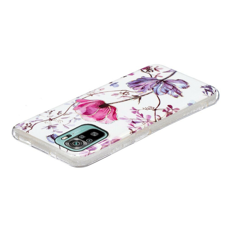 Xiaomi Redmi Note 10 / Note 10s Case gemarmerde bloemen