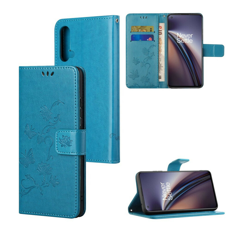 OnePlus North CE 5G Vlinders en Bloemen Strap Case