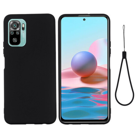 Xiaomi Redmi Note 10 / Note 10s vloeistof Silicone geval met riem