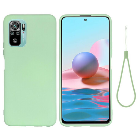 Xiaomi Redmi Note 10 / Note 10s vloeistof Silicone geval met riem