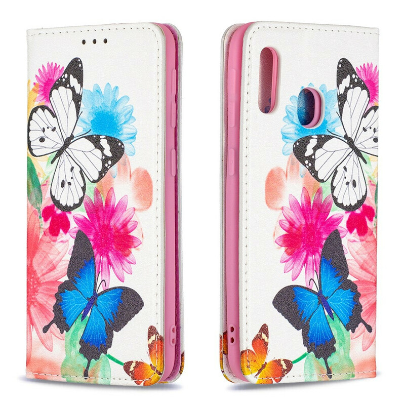 Flip cover Samsung Galaxy A20e Gekleurde Vlinders