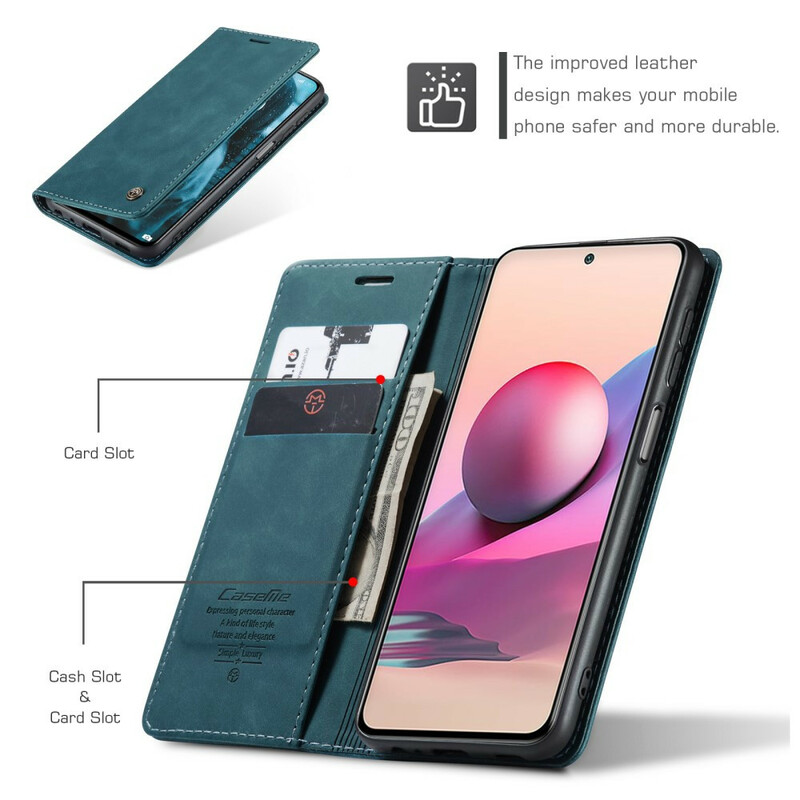 Flip Cover Xiaomi Redmi Note 10 / Note 10s leer effect CASEME
