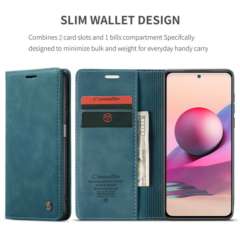 Flip Cover Xiaomi Redmi Note 10 / Note 10s leer effect CASEME