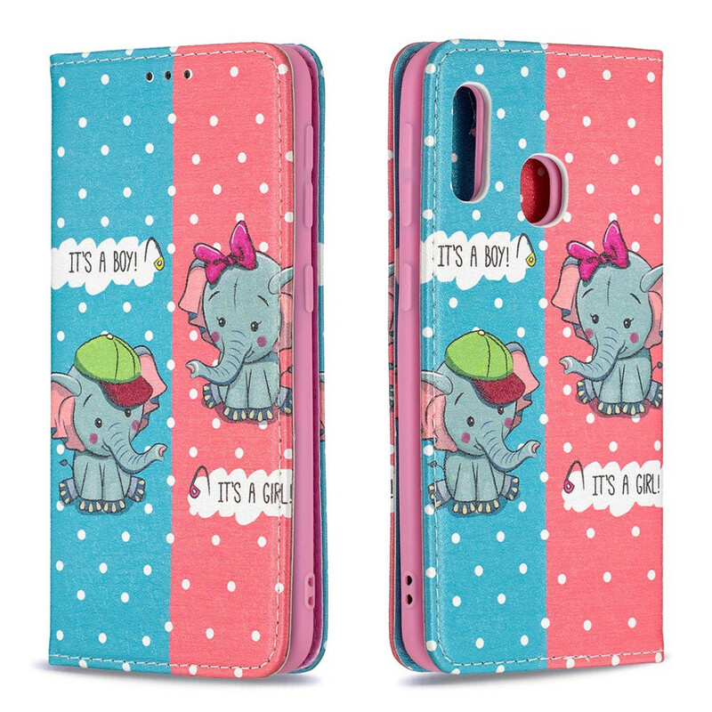 Flip Cover Samsung Galaxy A20e Baby Olifantjes