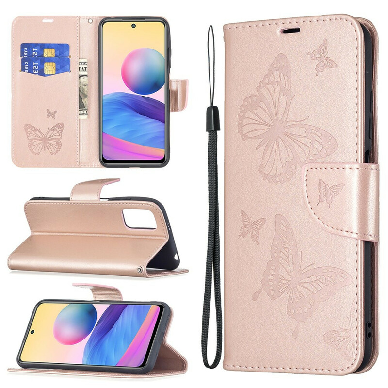 Xiaomi Redmi Note 10 5G / Poco M3 Pro 5G Vlinder afgedrukt Strap Case