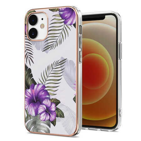 Hoesje iPhone 12 Mini Paarse Bloemen