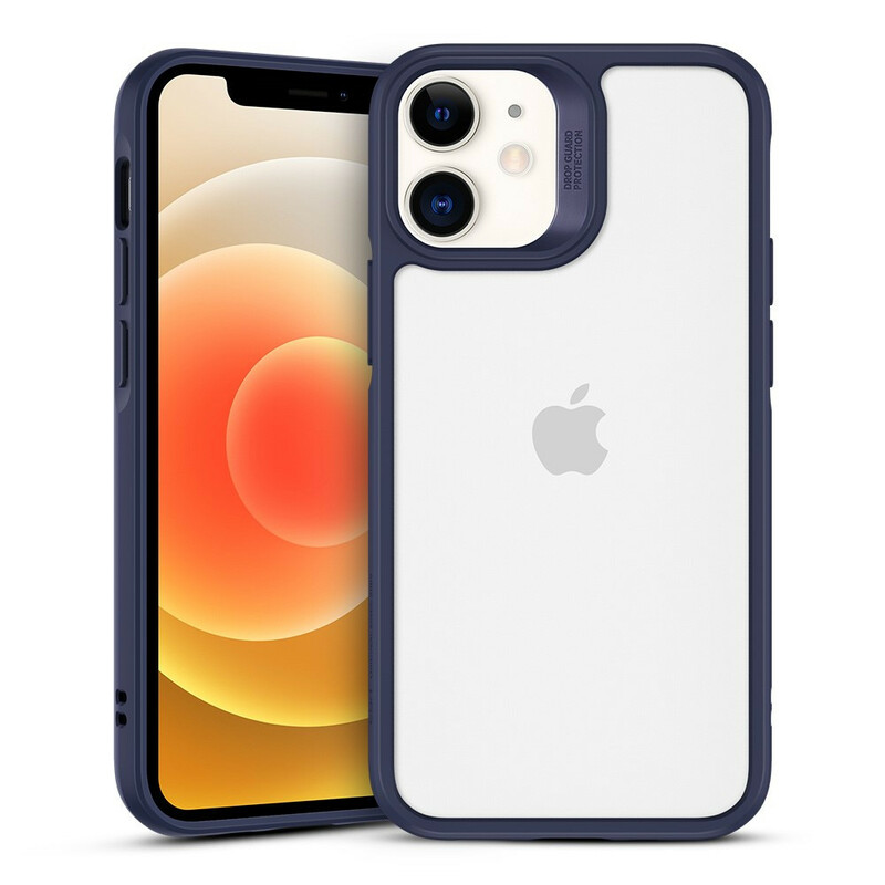 iPhone 12 Mini Case Glazen rug en Silicone randen