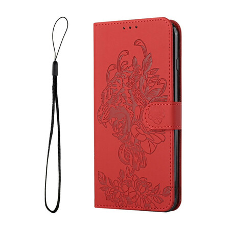 Beschermhoesje iPhone 12 Mini Tiger Baroque met sleutelkoord