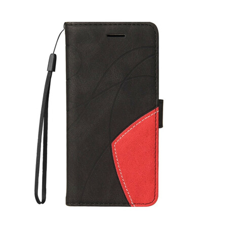 Cover voor iPhone 12 Mini Kunstleer Bicolour Ontwerp