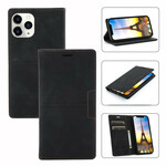 Flip cover iPhone 12 / 12 Pro leer effect stiksels