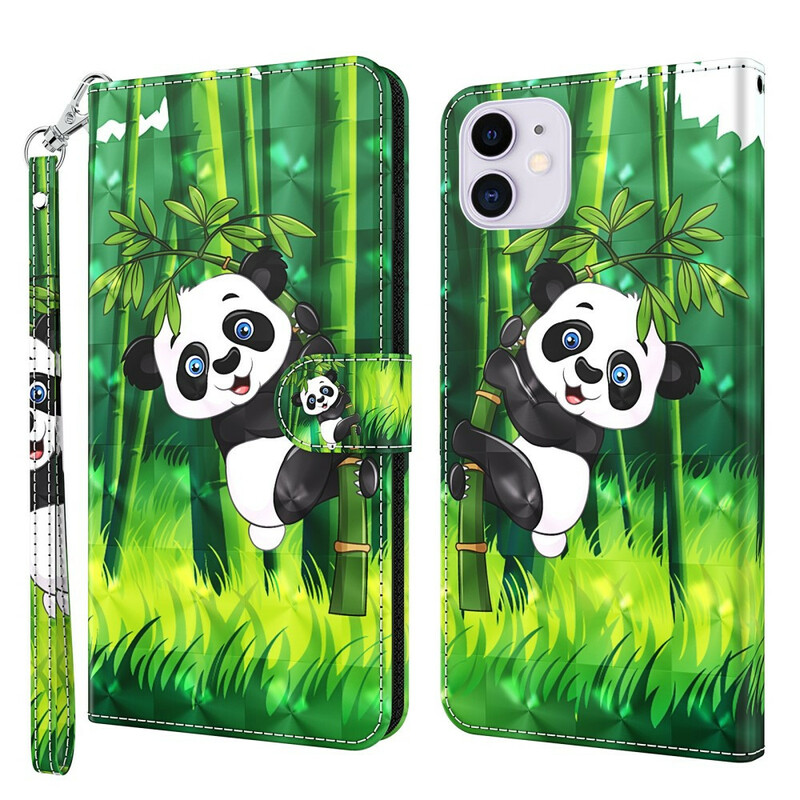 Hoesje voor iPhone 13 Mini Panda en Bamboe
