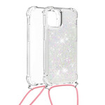iPhone 13 Mini Glitter Hoesje met Lanyard