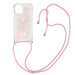 iPhone 13 Mini Glitter Hoesje met Lanyard