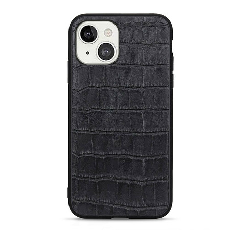 iPhone 13 Mini echt lederen hoesje krokodil textuur