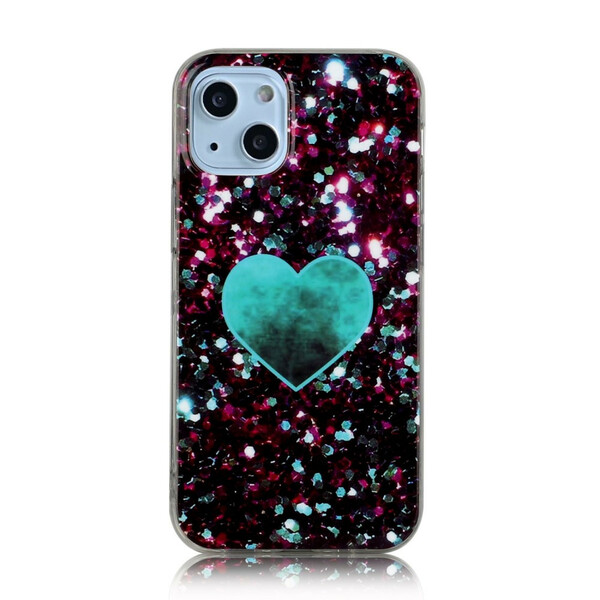 iPhone 13 Mini Marmer Glitter Hoesje