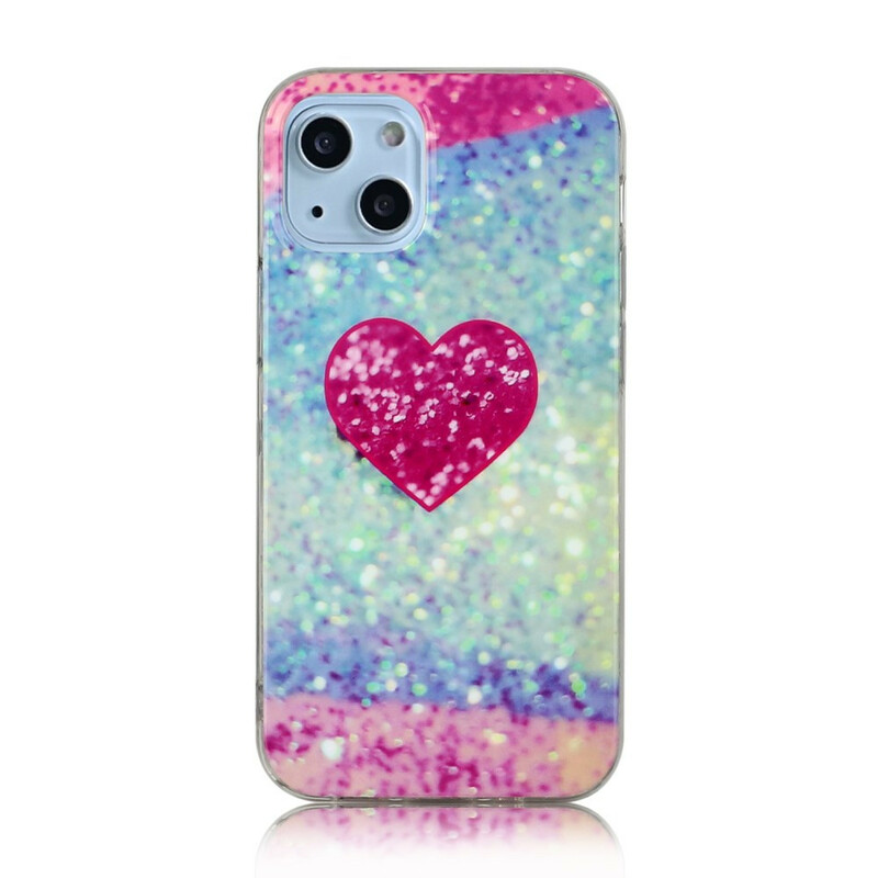 iPhone 13 Mini Marmer Glitter Hoesje