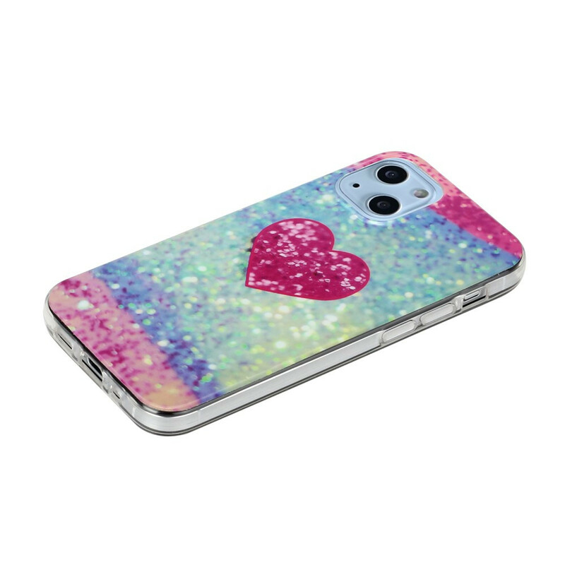 iPhone 13 Mini Marmer Glitter Hoesje