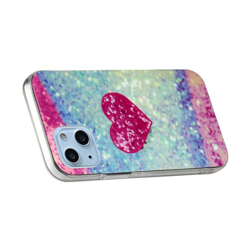 iPhone 13 Mini Marmer Glitter Hoesje