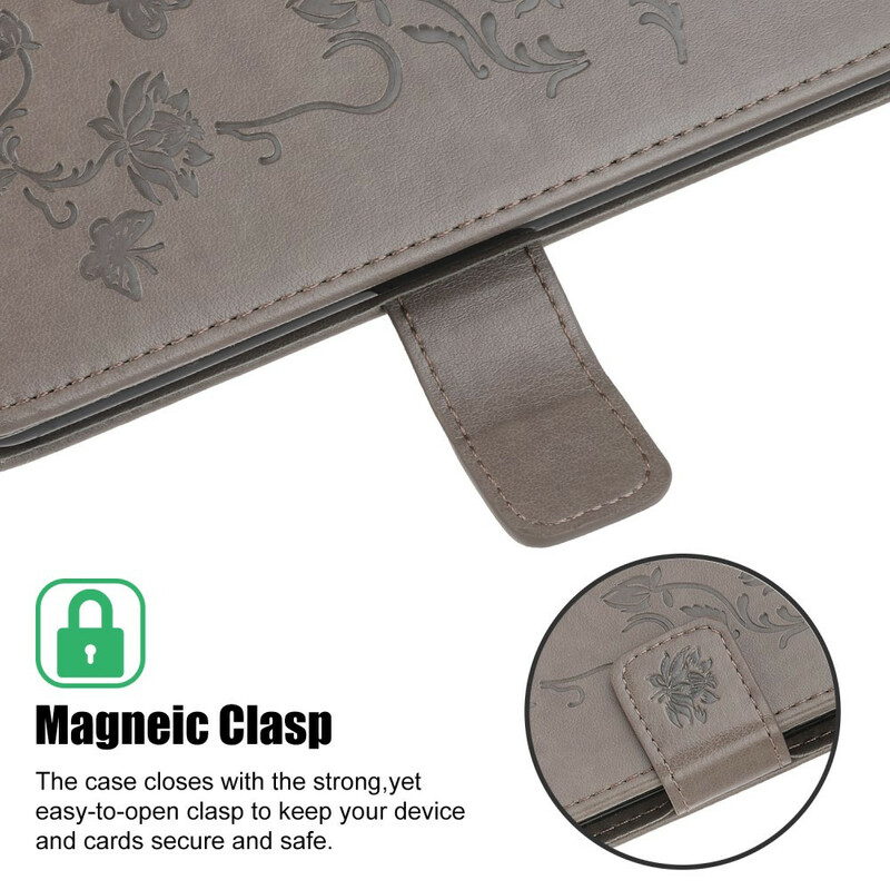 Hoesje voor iPhone 13 Mini Vlinders en Bloemen met sleutelkoord