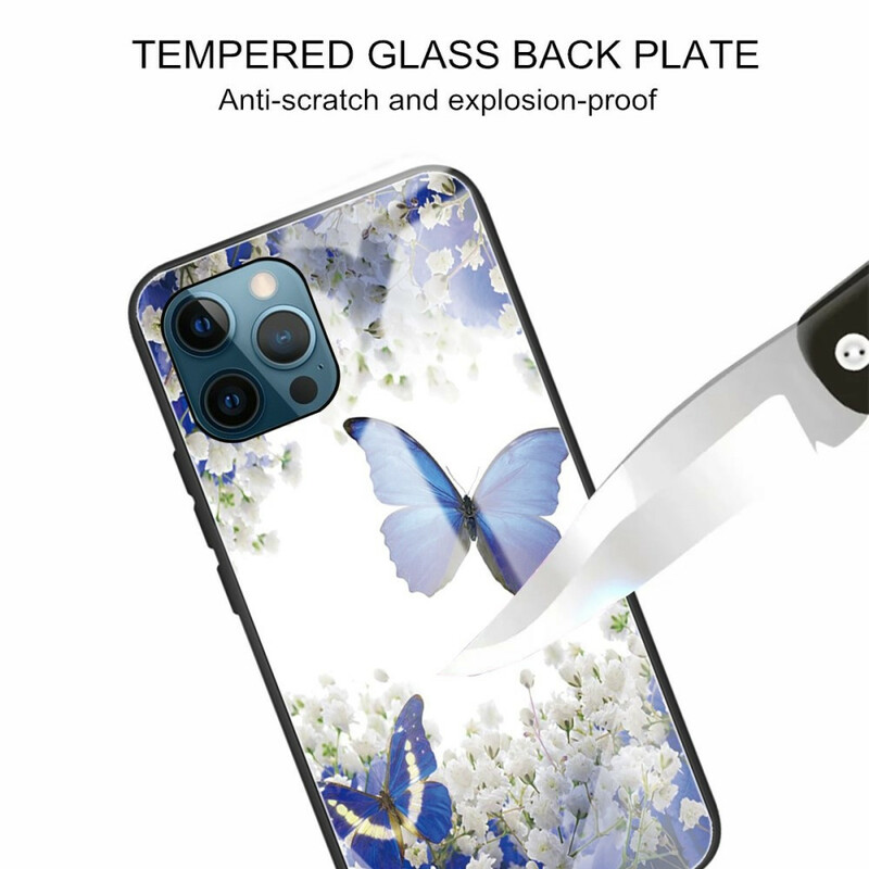 iPhone 13 Pro Case Gehard Glas Vlinder Ontwerp
