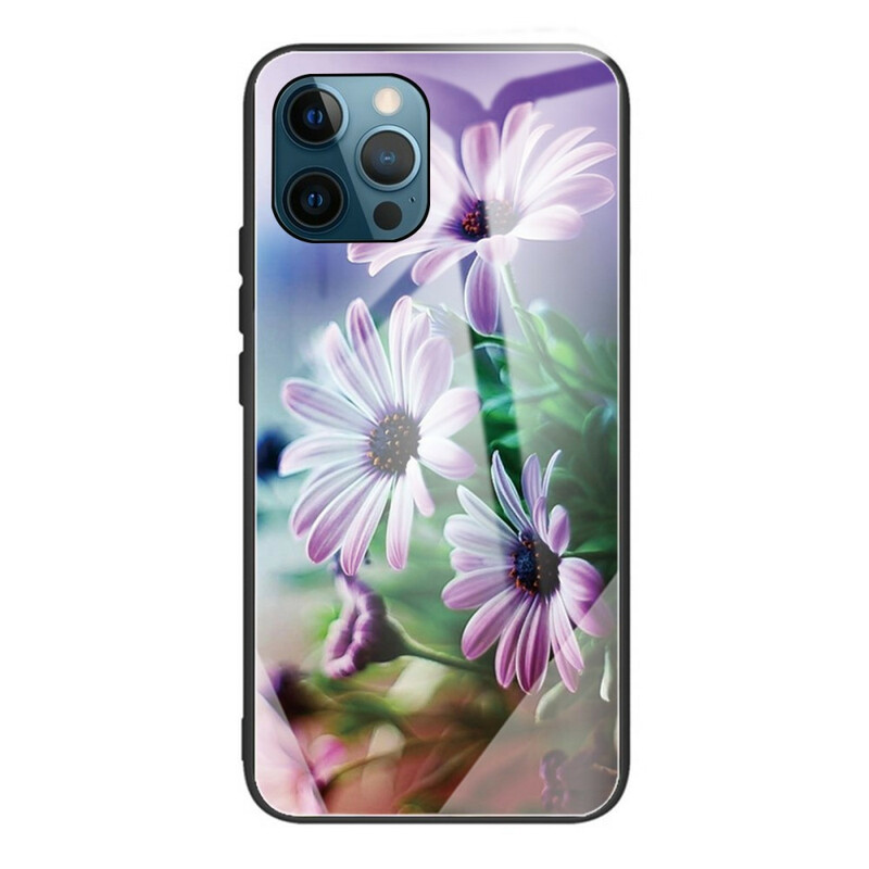 iPhone 13 Pro Gehard Glazen Hoesje Realistische Bloemen