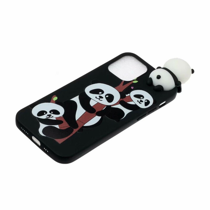 Hoesje iPhone 13 Pro Max 3D Panda's op Bamboe