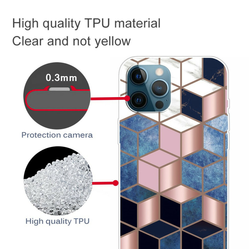 iPhone 13 Pro Marmeren Geval Variabele Geometrische