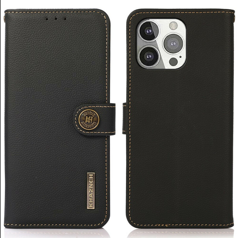 iPhone 13 Pro Echt Lederen Hoesje KHAZNEH RFID iPhone 13 Pro Echt Lederen Hoesje KHAZNEH RFID